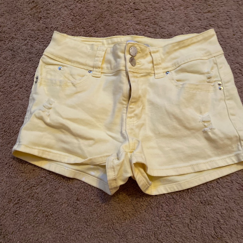 Trendy Cream Jean Shorts for Women